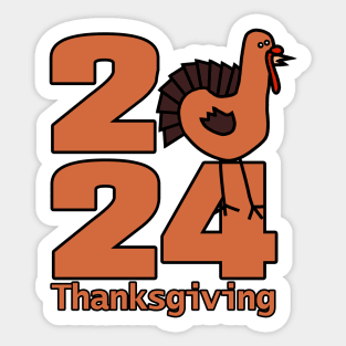 Thanksgiving 2024 Cute Turkey Sticker